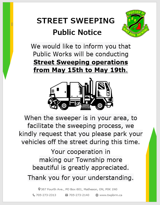 Street Sweeping Notice