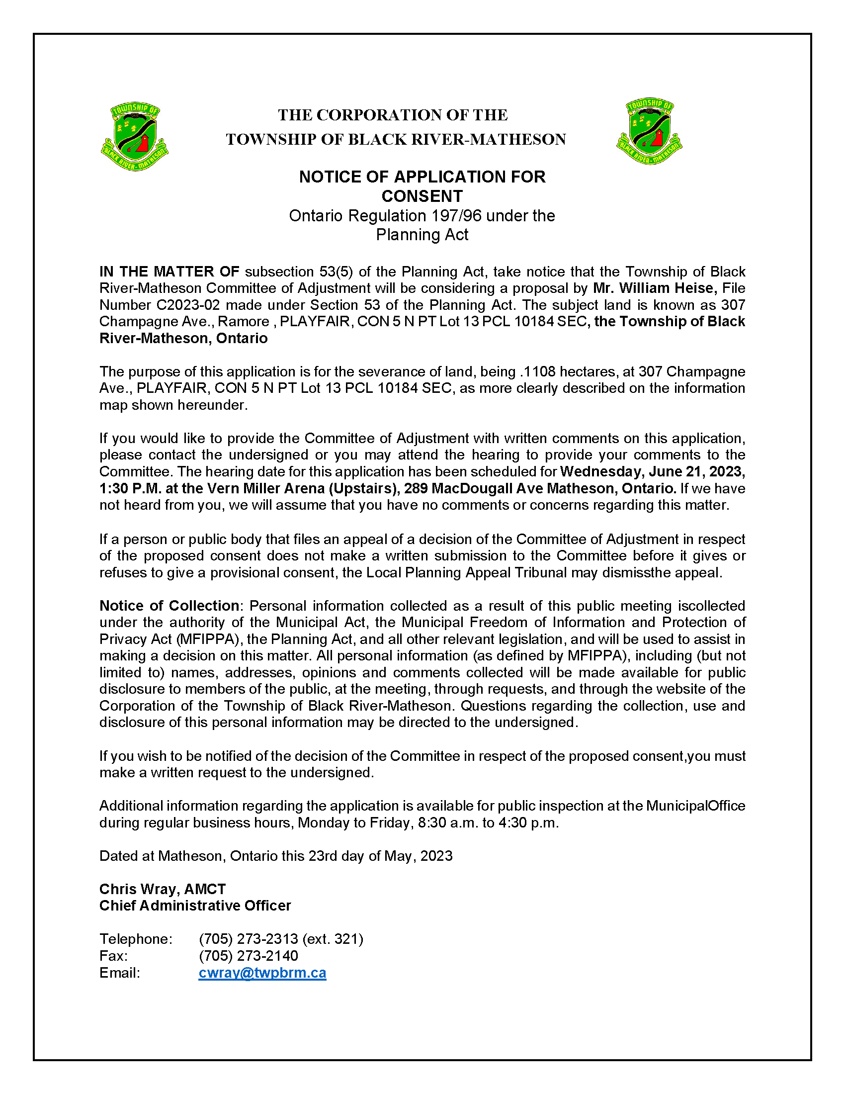 Heise Public Notice May 23 2023 Page 1