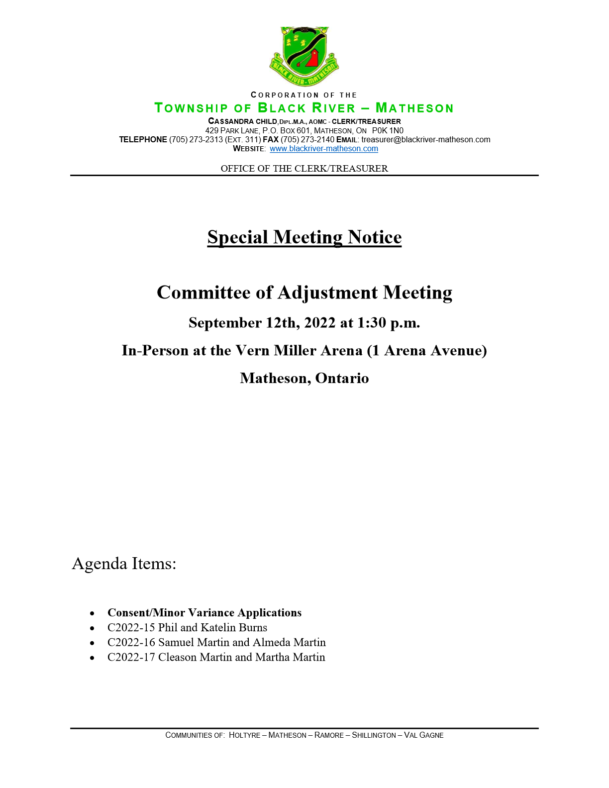 Poster For Special Meeting COA