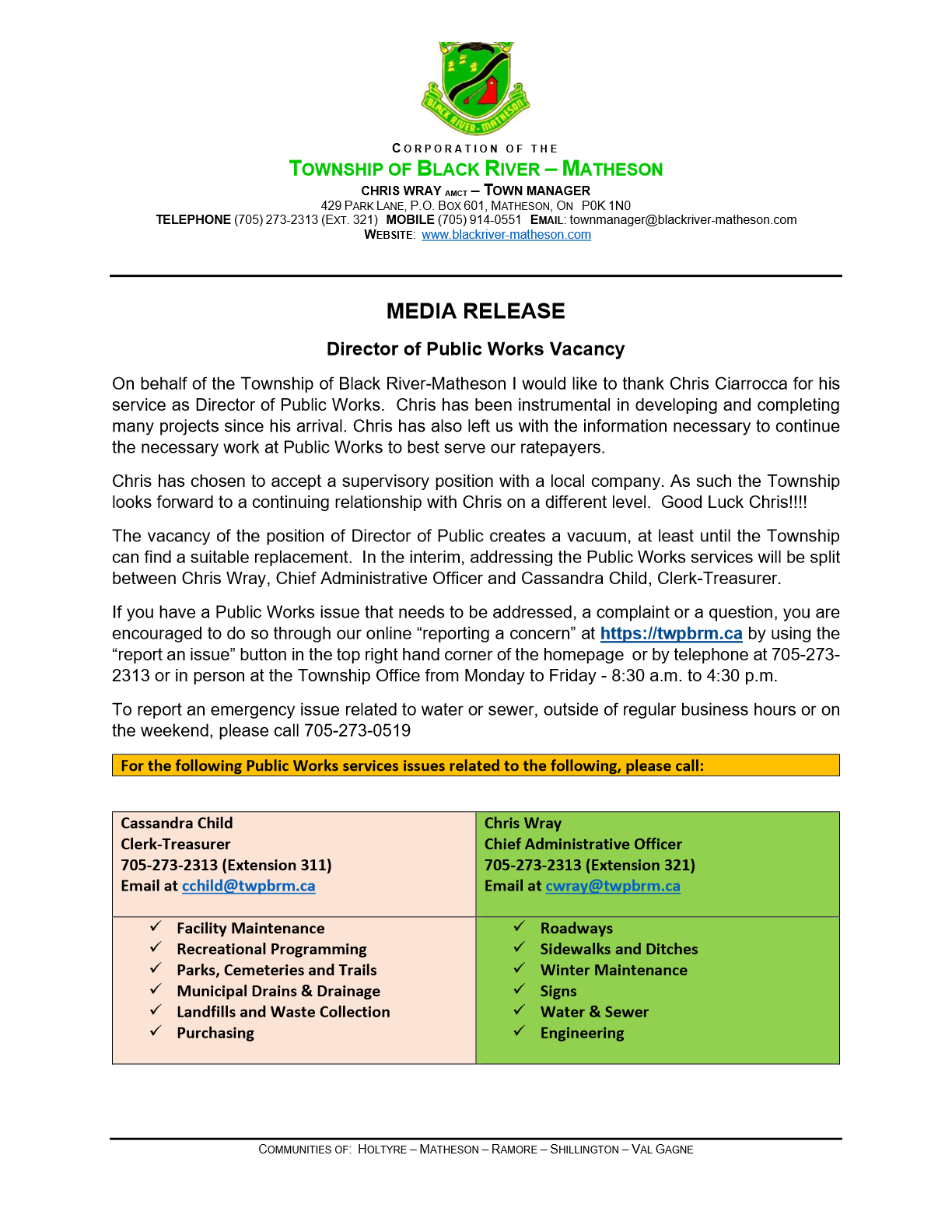 Page 1 DWO Media Release