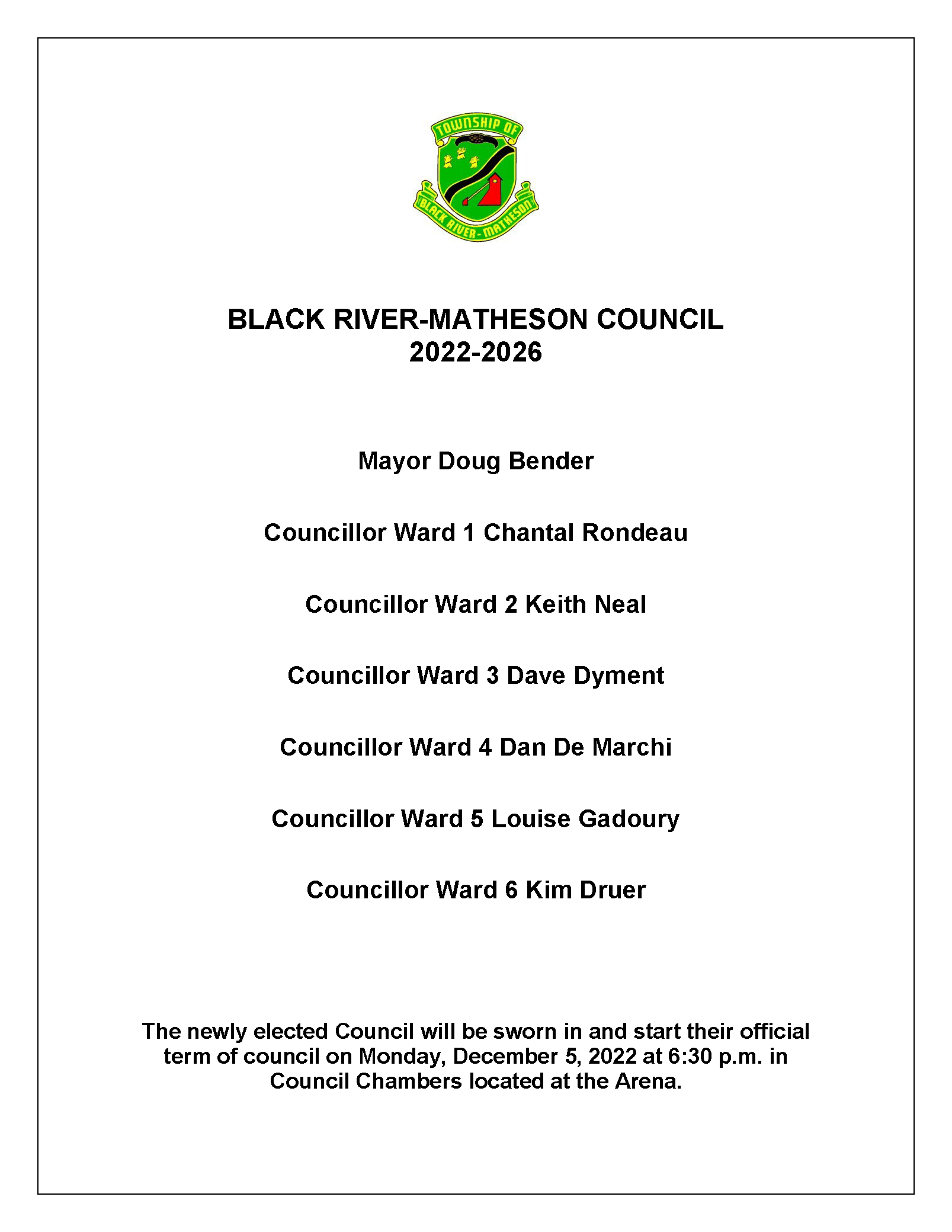 New Council Listed