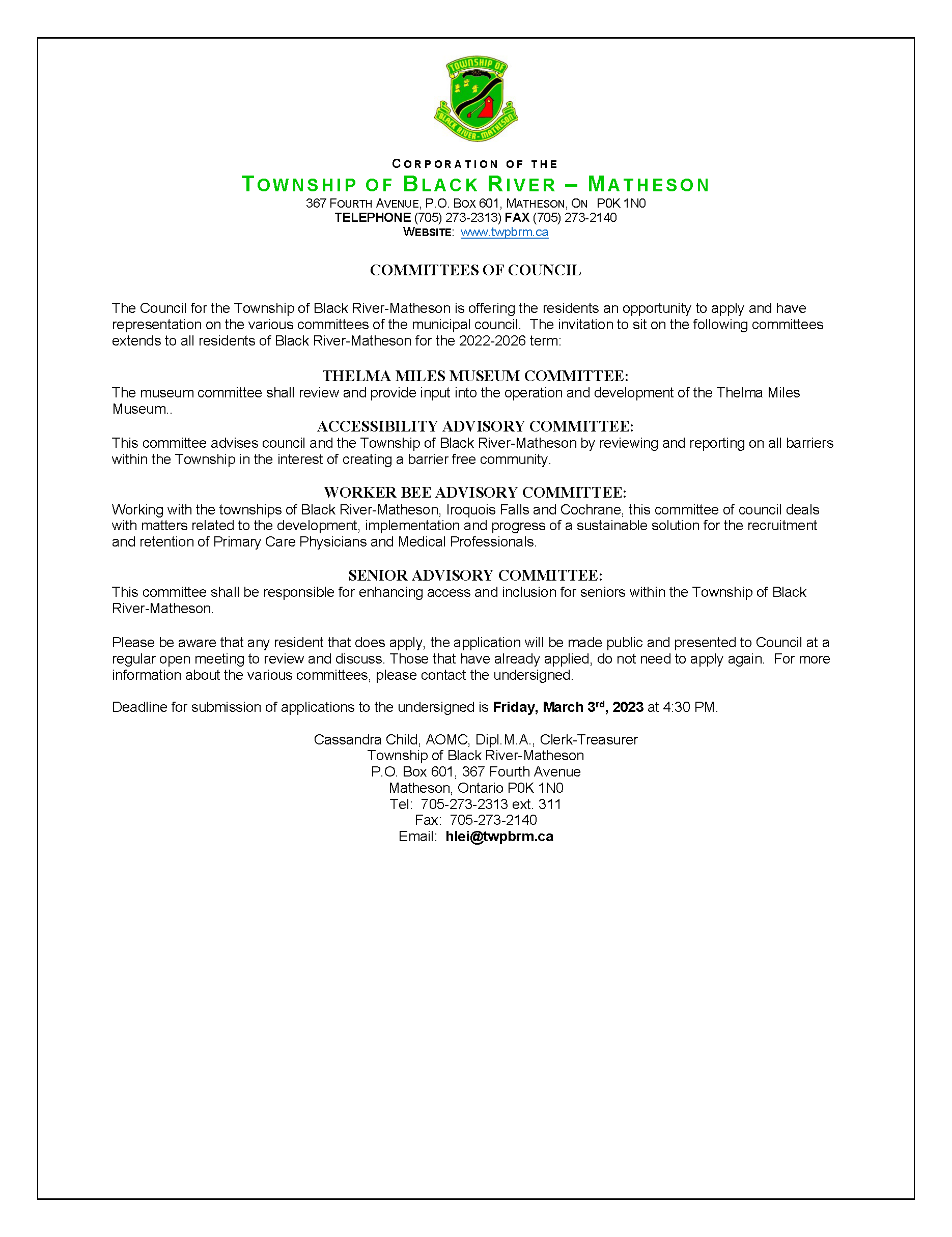 Committees Of Council RE Advertisement
