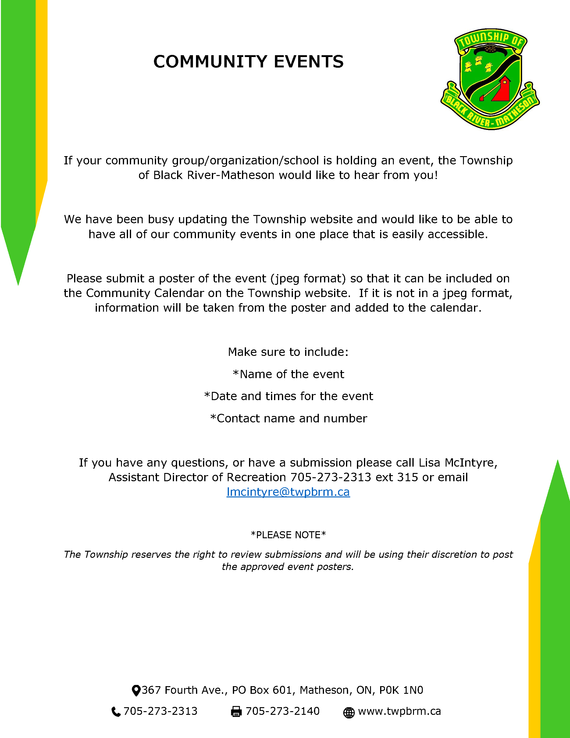 Community Events Flyer